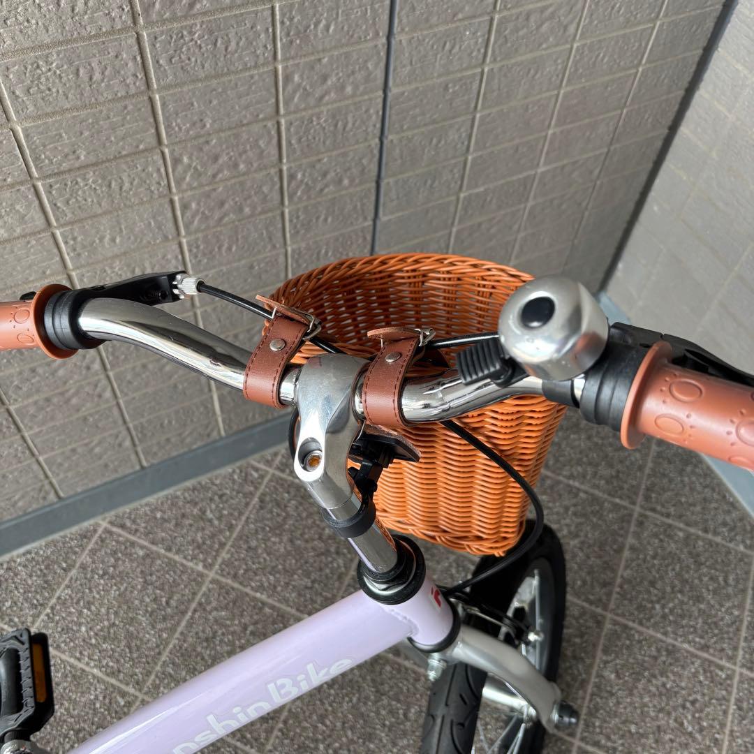 Henshin Bike へんしんバイク 14インチ カゴ付き 紫