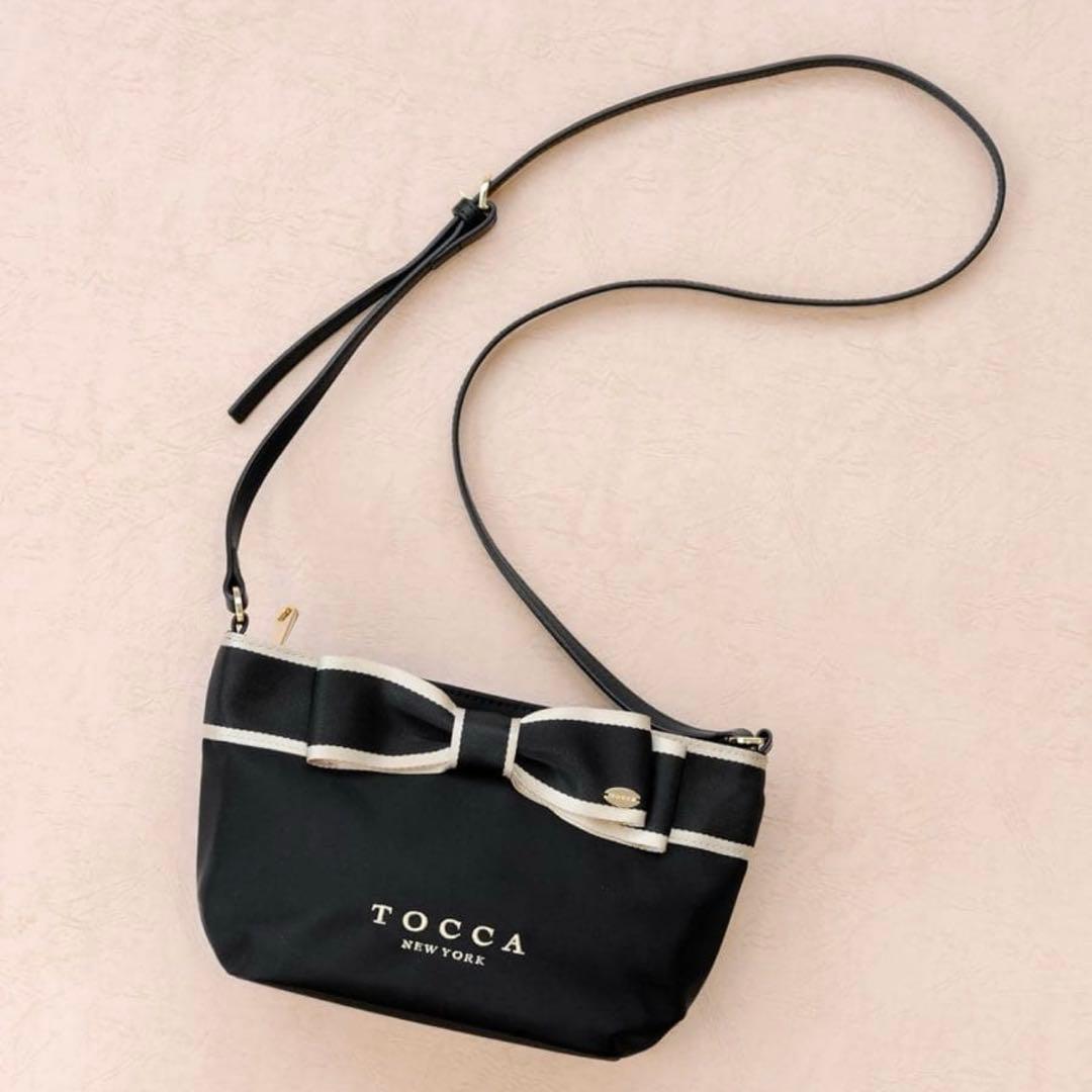 未使用品トッカショルダー リボンポシェットブラックリボンTOCCAバッグブラック