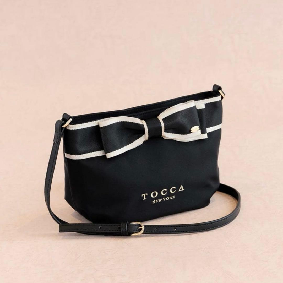 未使用品トッカショルダー リボンポシェットブラックリボンTOCCAバッグブラック
