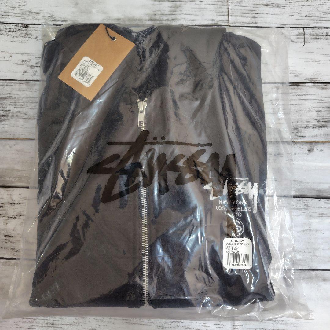 STUSSY WORLD ZIP パーカー Mサイズ ブラック