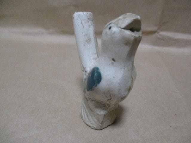 中国　唐代　白磁小鳥の笛　I34-3