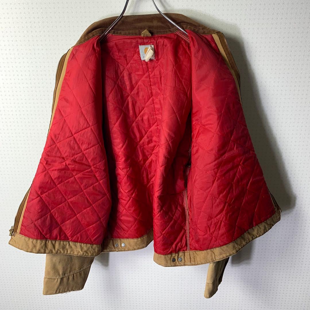 希少モデル】80s カーハート デトロイトジャケット USA製 赤キルティング
