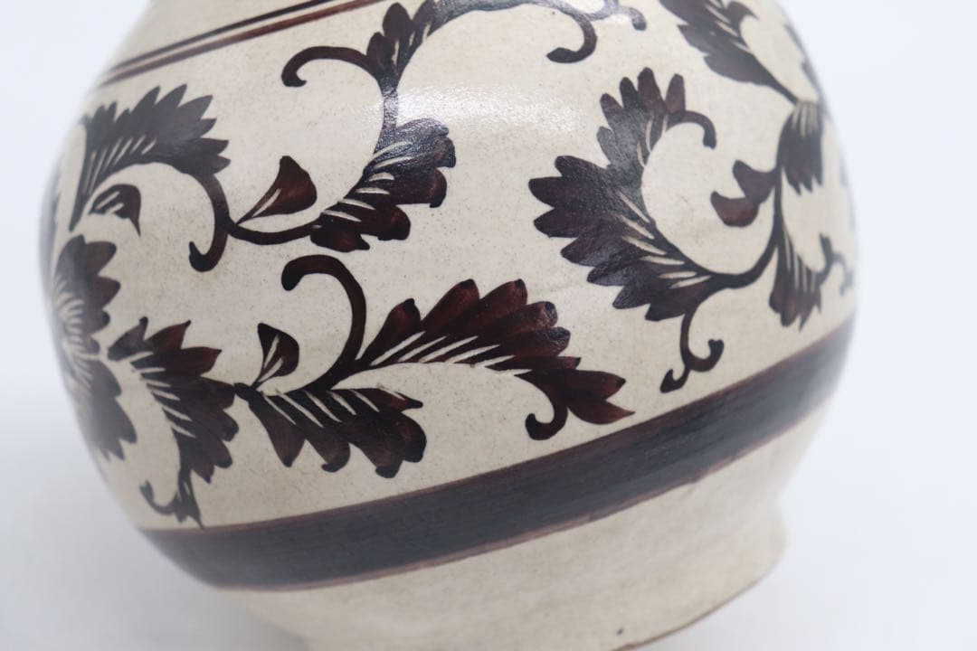 中国　磁州窯　瓢箪型瓶　送料込み1028