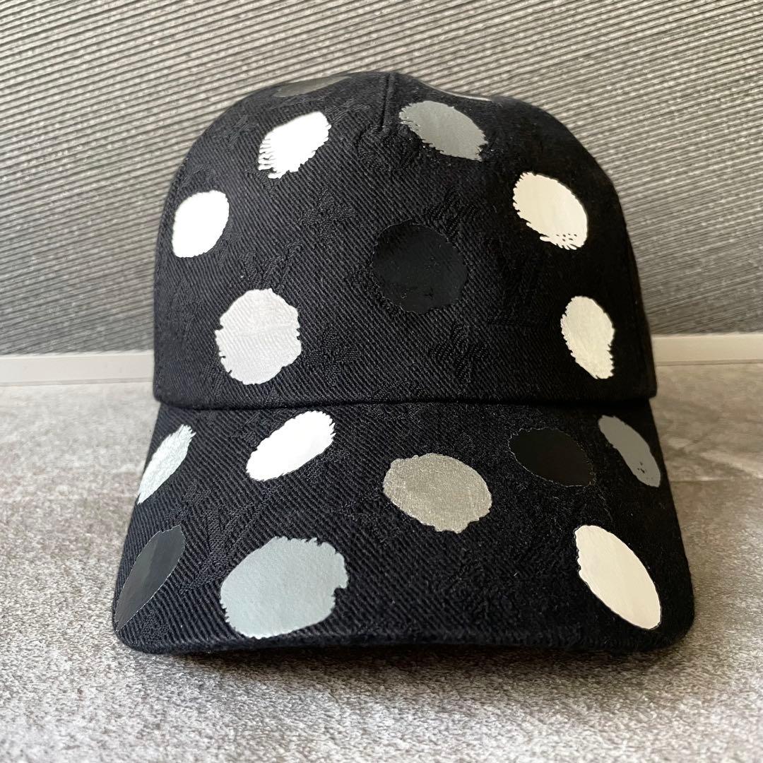 美品☆ルイヴィトン×草間彌生 モノグラム・ジャカード ドット キャップ