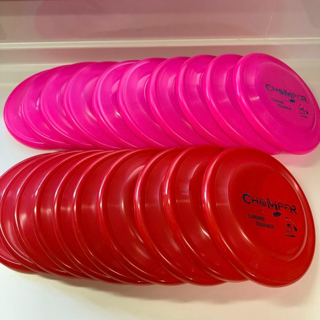 新品未使用】犬用・ディスク・ミスプリント・ピンク・レッド・夏用・20
