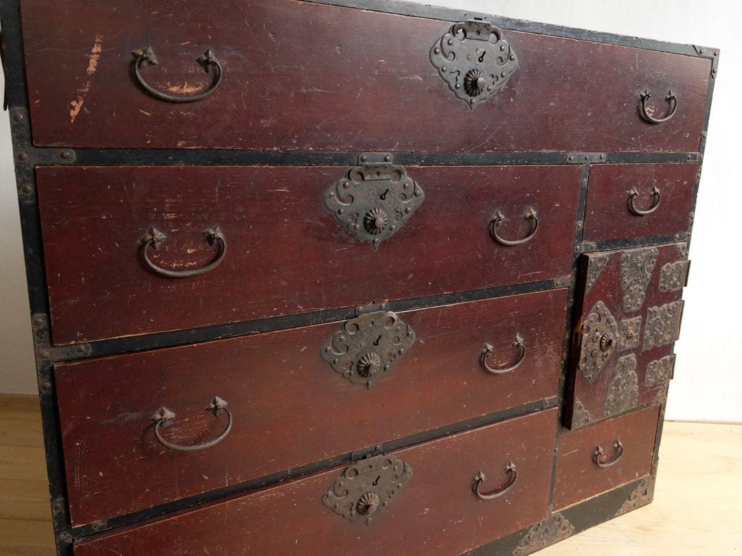 和箪笥 収納棚 4段 骨董 古道具 古家具 和家具 ビンテージ