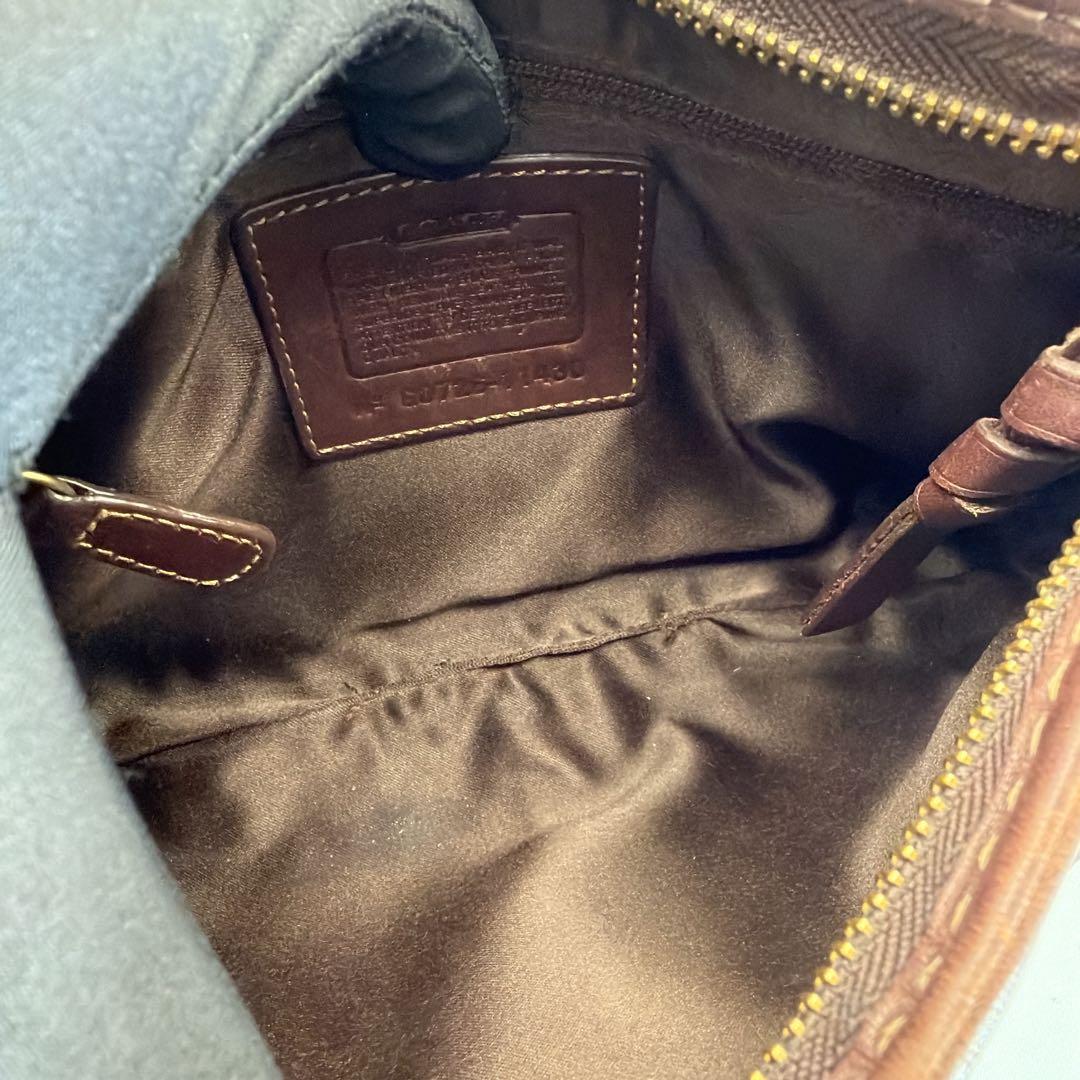 極美品 COACH ショルダーバッグ ブラウン シグネチャー y2k 11430