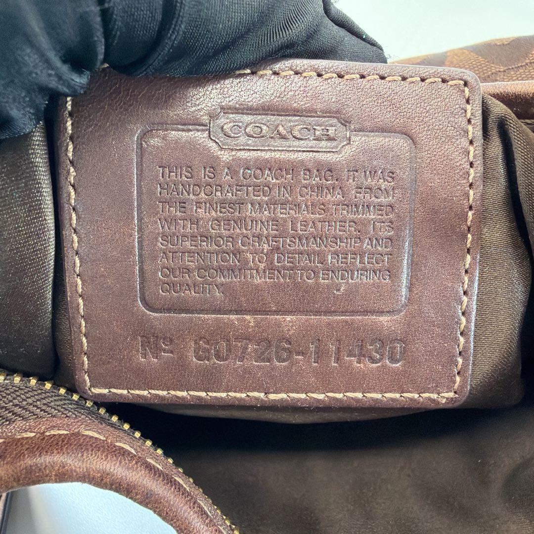 極美品 COACH ショルダーバッグ ブラウン シグネチャー y2k 11430