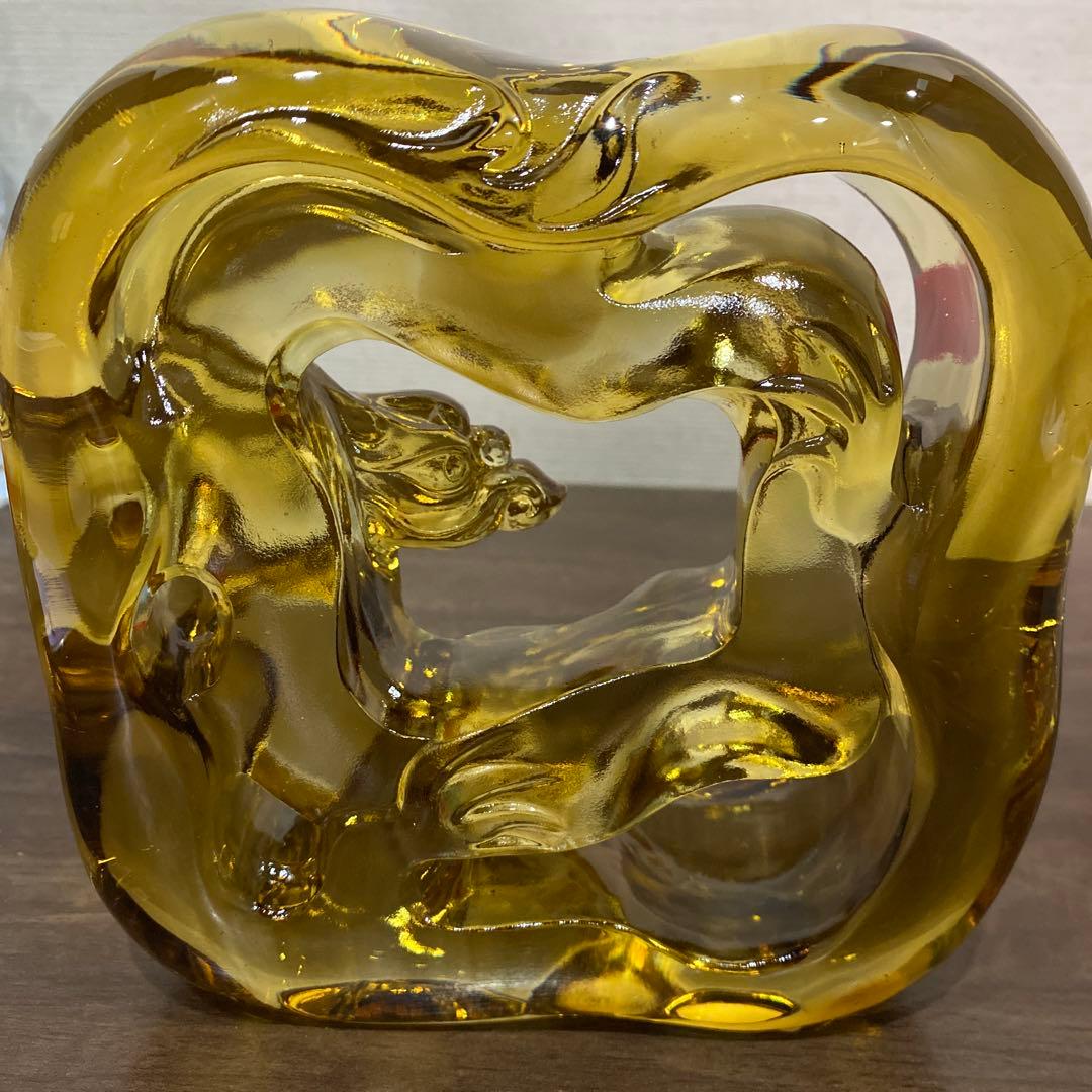 琉園工房 瑠璃工房 tittot 龍 大型 置物 クリスタル 台湾 ガラス工房