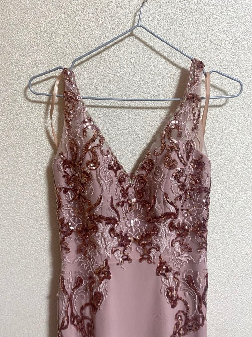 JEAN MACLEAN ジャンマクレーピンク刺繍マーメイド ロングドレス