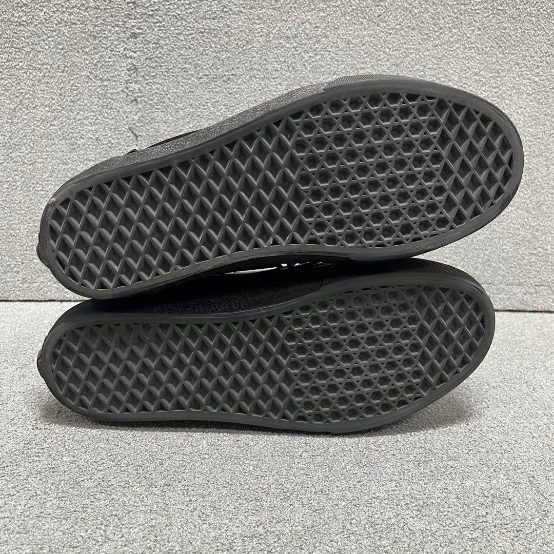 重厚レザーモカ2アイレットシルエットVANSV176CFブラック27cm