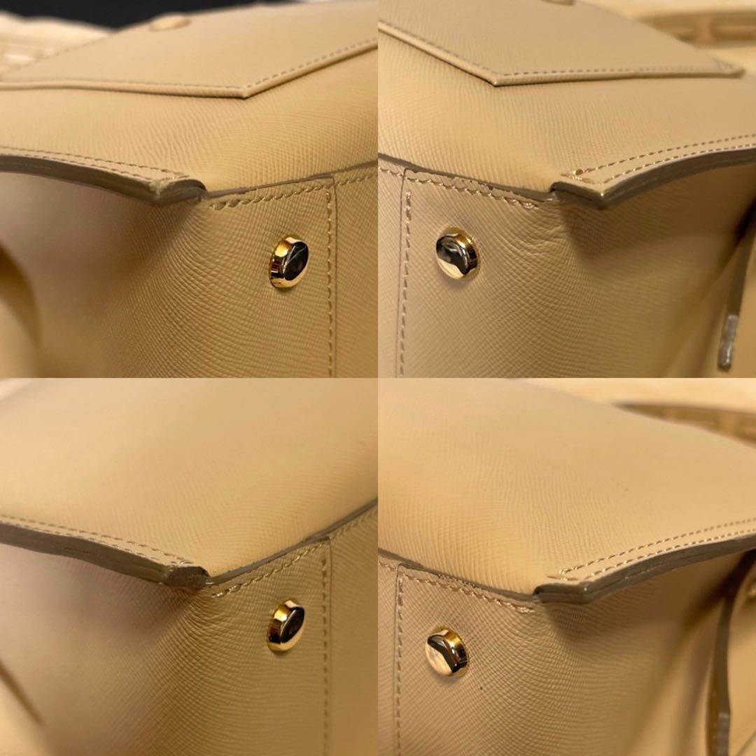 【良品】WAKO 銀座和光 サフィアーノレザー ベージュ ワンハンドルバッグ