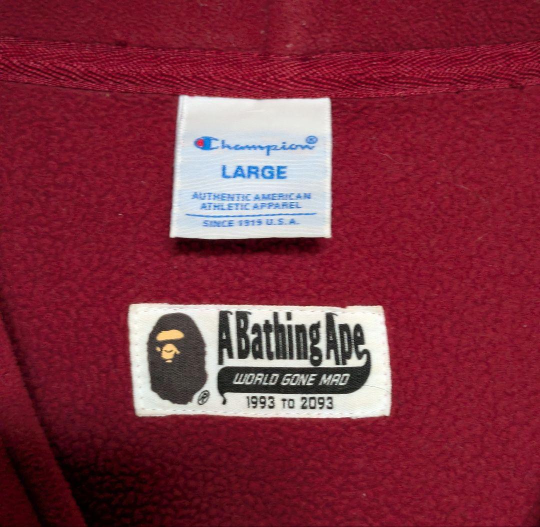 A BATHING APE×Champion　コラボジップパーカー　Lサイズ