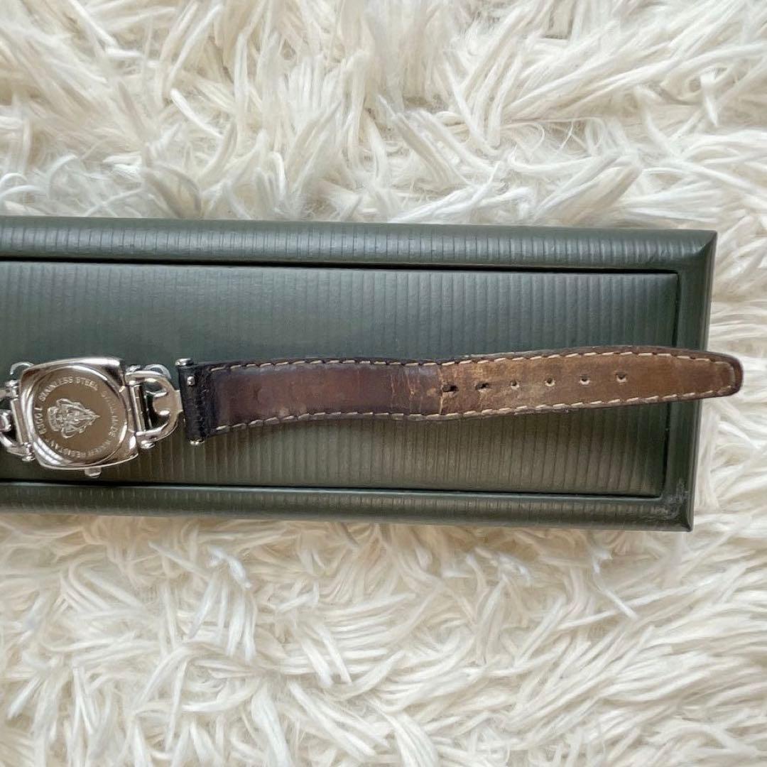 希少・稼働品✨GUCCI レザーベルト腕時計 ブラック　vintage