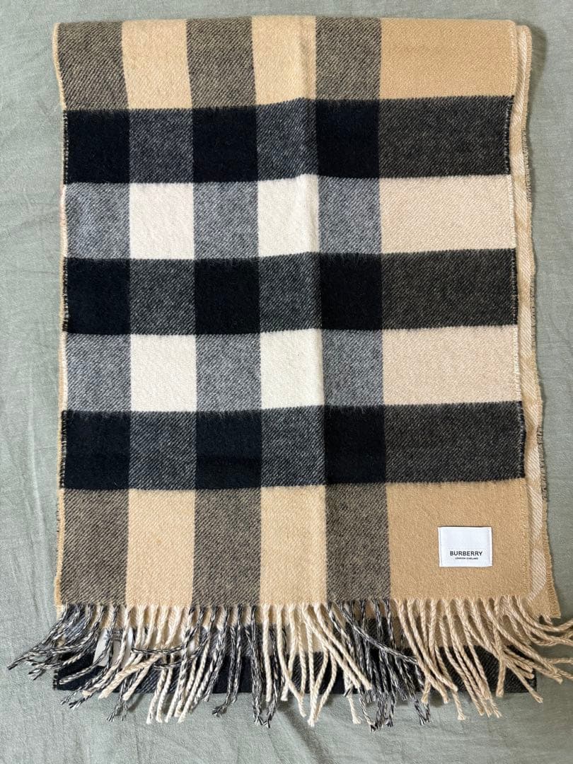 BURBERRY リバーシブルマフラー カシミヤ100%