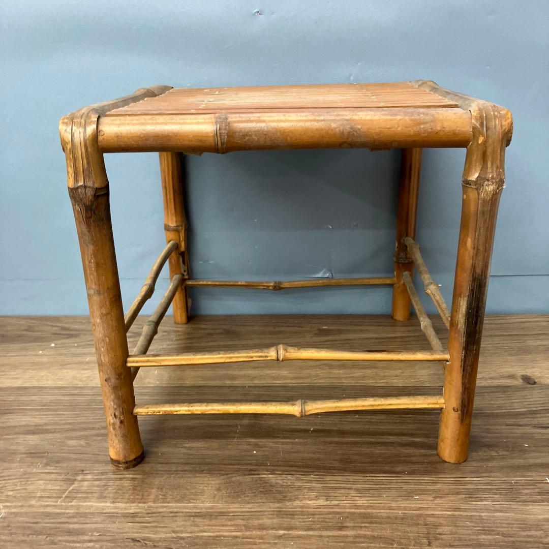 B-5 アンティーク バンブー スツール 竹製 椅子 飾り台 レトロ 花台