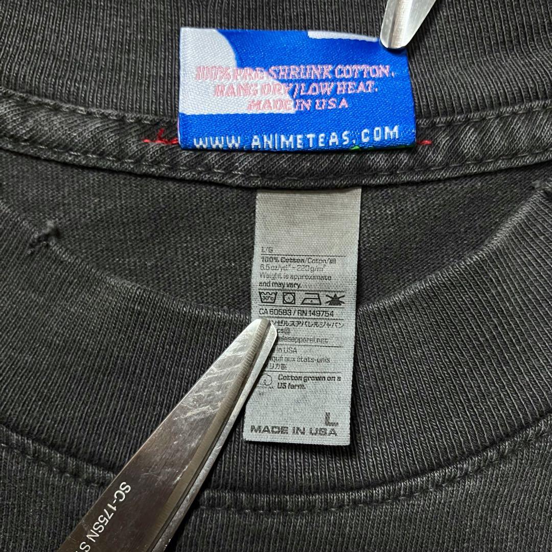 L】ちょびっツ ちぃ アニメ Tシャツ フェードブラック 両面プリント