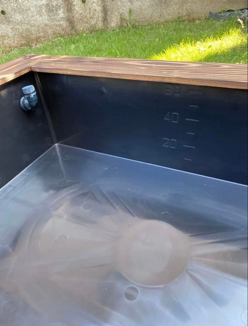 《木枠カバー Bタイプ 68L》 ビオトープ用　トロ船約68L付き　メダカ飼育