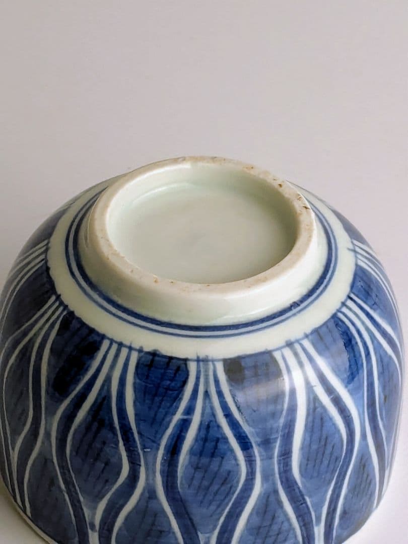 古伊万里 染付よろけ文ころ茶碗 19世紀 ころ茶碗 そば猪口 ぐい呑 湯呑