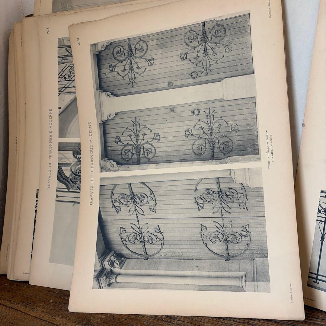 フランスアンティーク 鉄 扉 デザイン 建築 設計 カタログ 古書 希少