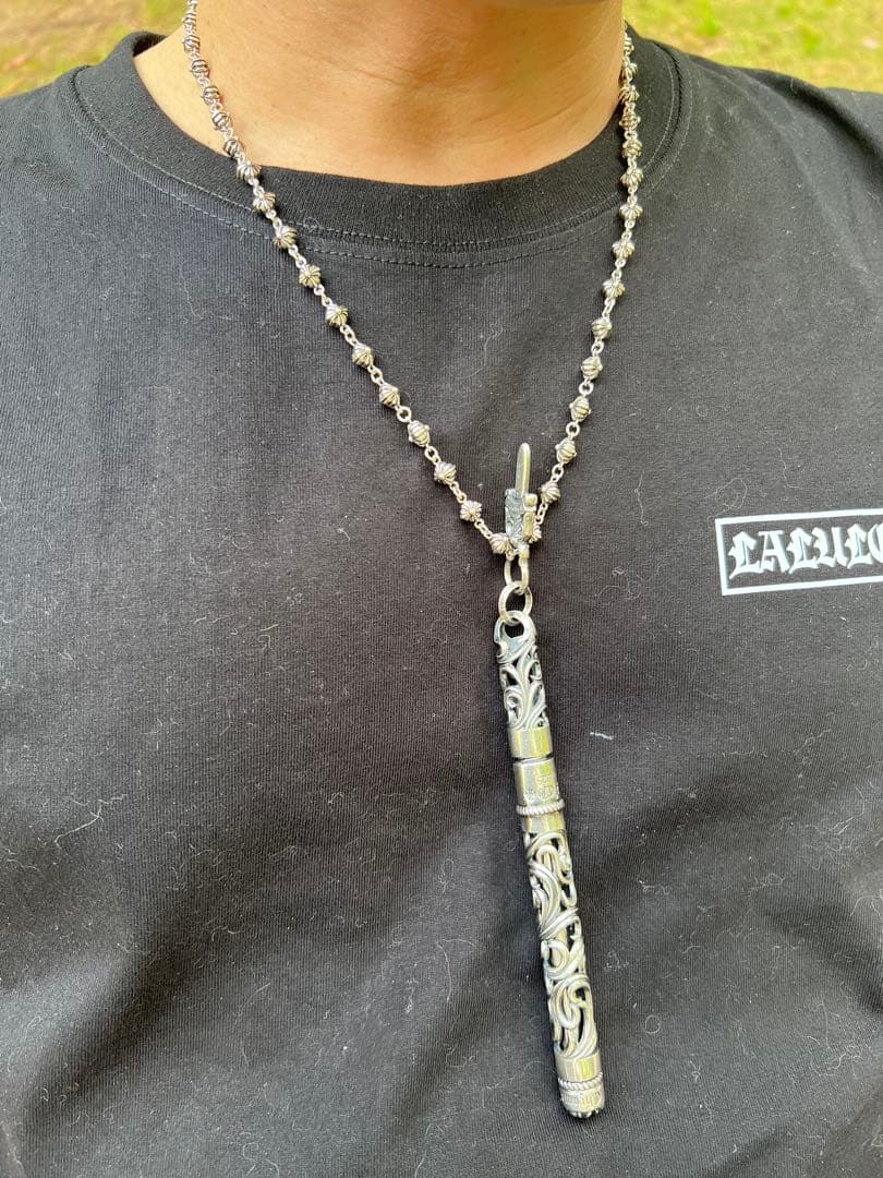 S925刻印有：重厚シルバーペンダントとしても使えるペン SZB007