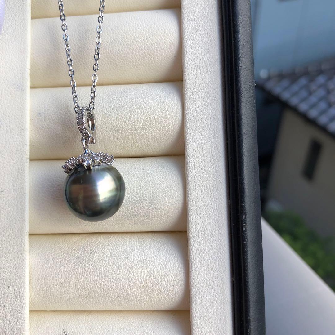 年末感謝価格 特大 黒蝶真珠ネックレス タヒチ産