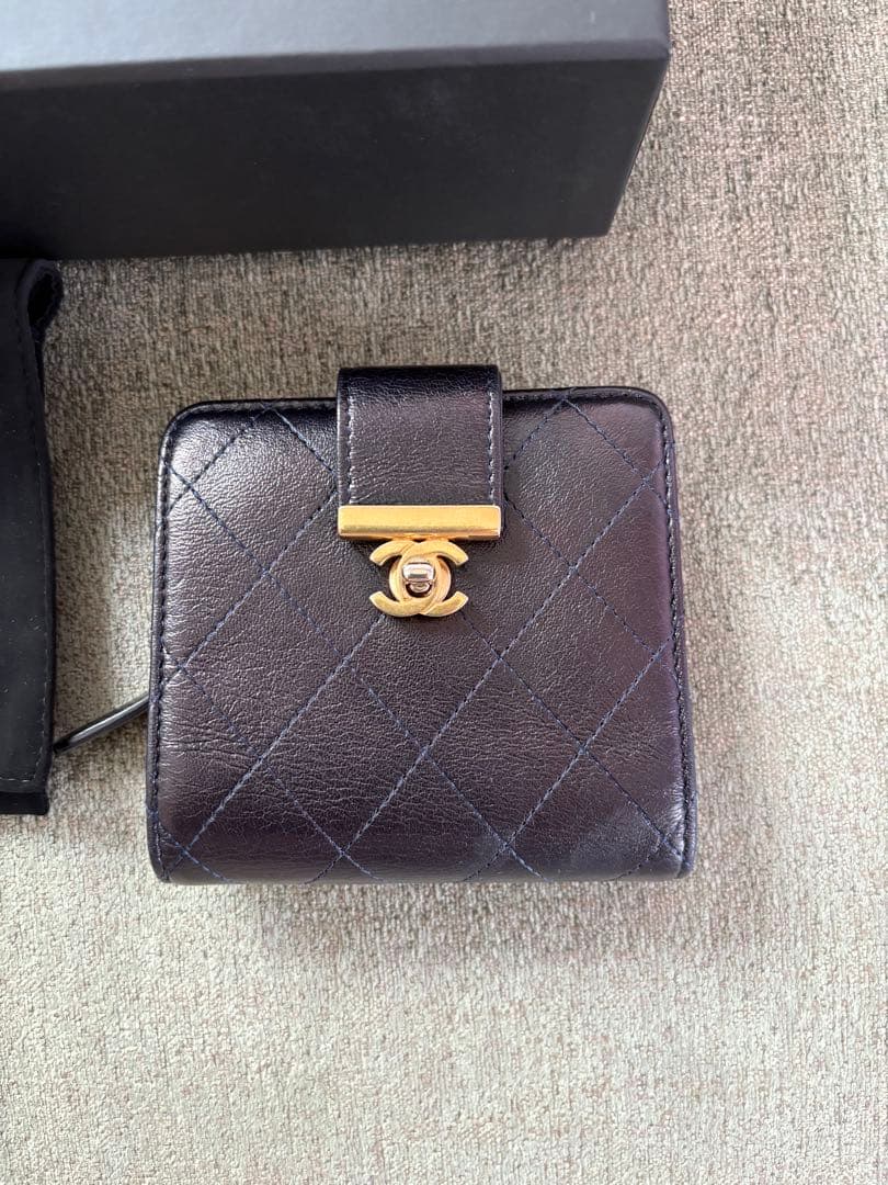 CHANEL ネイビー ミニウォレット