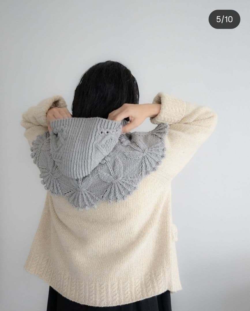 【yuki fujisawa】襟付きバラクラバ 白　ユキフジサワ