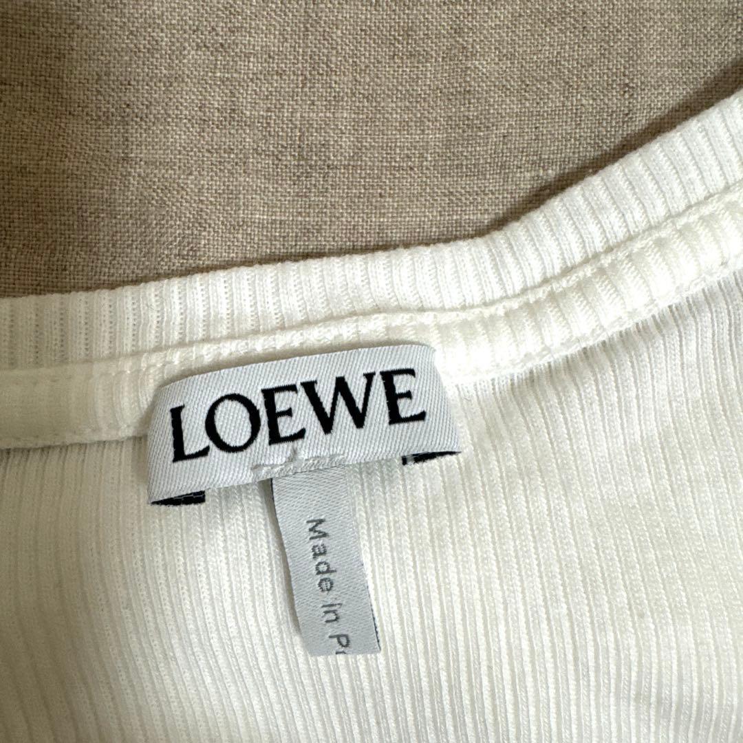 【ロエベ】アナグラム　フロントロゴ　 タンクトップ　ノースリーブ XSサイズ　白