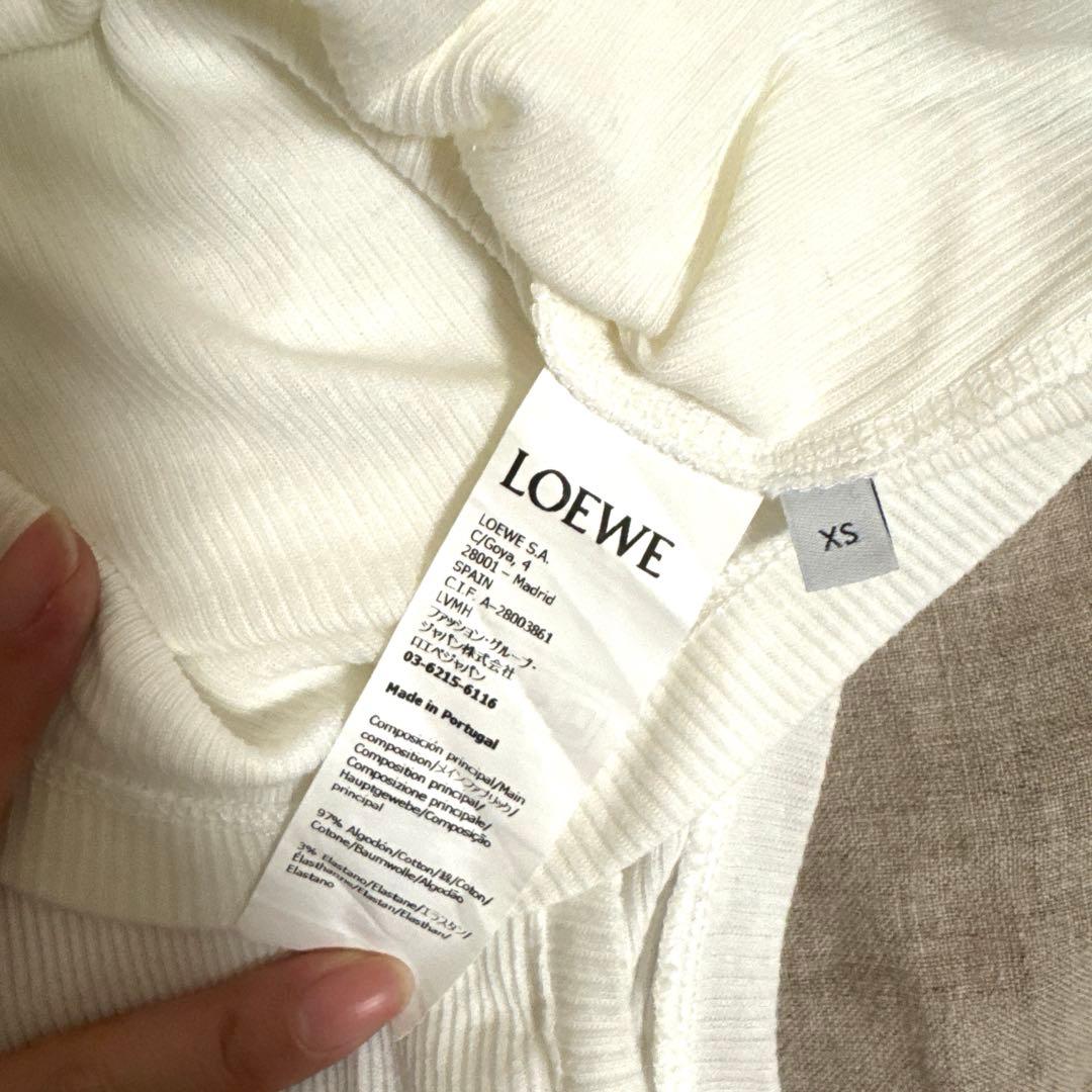 【ロエベ】アナグラム　フロントロゴ　 タンクトップ　ノースリーブ XSサイズ　白