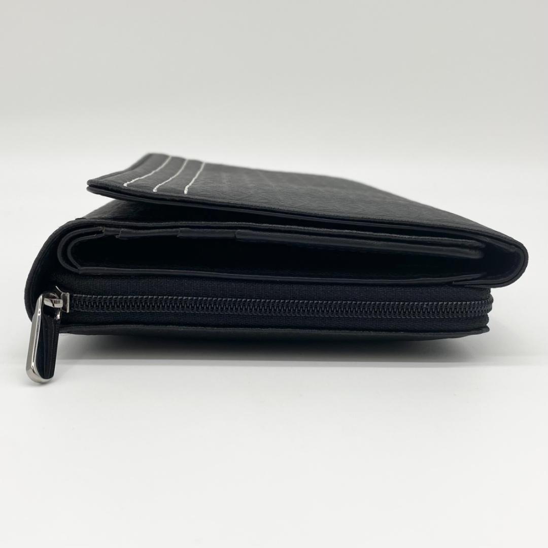 ロエベ 折り財布 リピートアナグラム ブラック ナイロン レザー シルバー金具