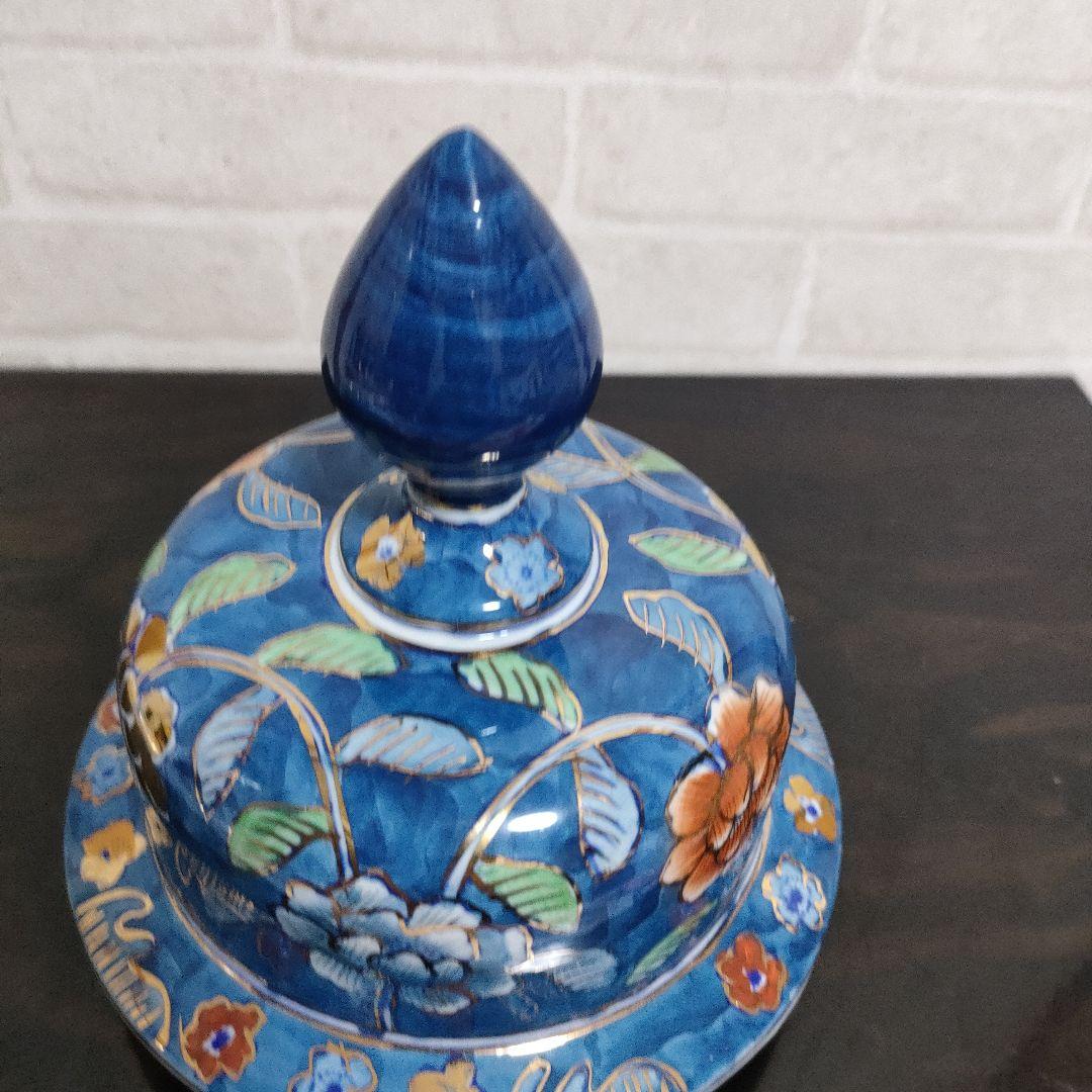 有田焼 古許窯 菊水作 孔雀雉絵図 沈香壺 飾壺 高さ50cm