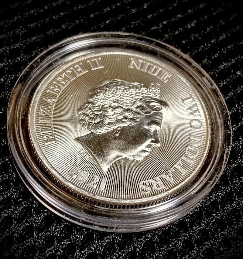 2021年 ニュージーランド 銀貨 エリザベス2世 ニウエ カプセル入り 1oz