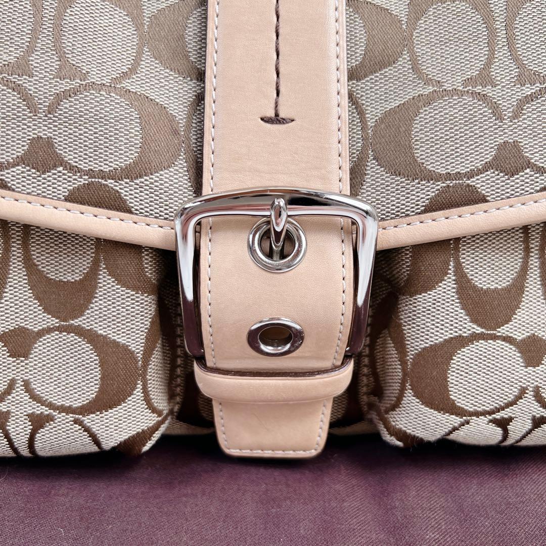 極美品✨COACH ソーホー シグネチャー ショルダーバッグ ベージュ y2k
