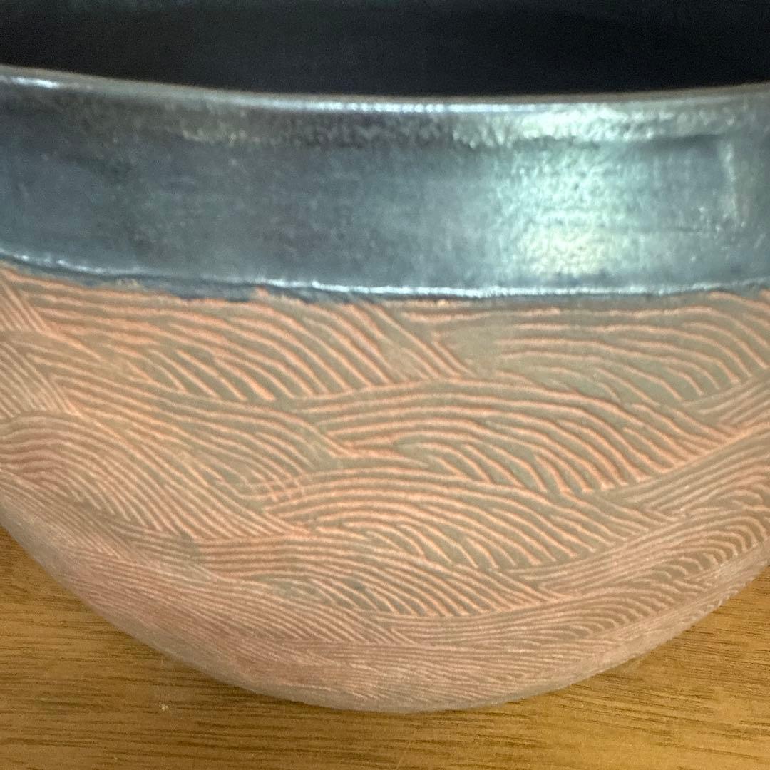 奥村博美 波状文 花器 共箱