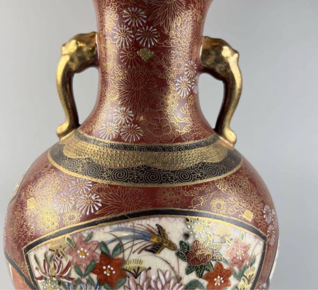 古美術 金彩 色絵 連山 錦襴手 九谷 花瓶 華道具 花入の通販はau PAY