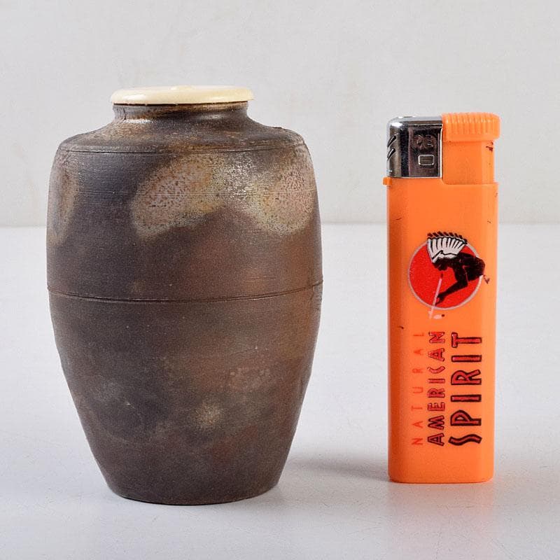 茶道具 備前焼 木村陶峰造 茶入 仕覆付 共箱 V 8750 - メルカリ