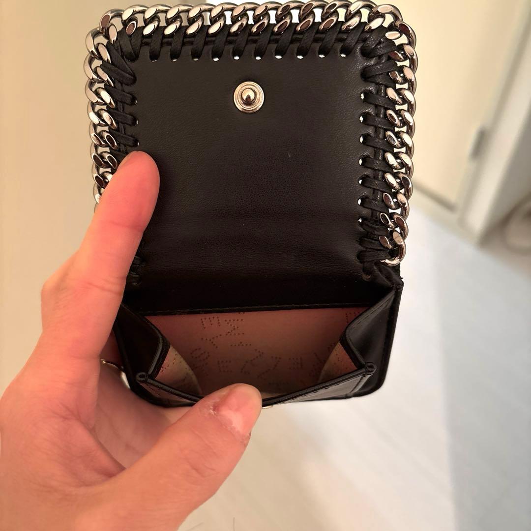 ステラマッカートニー　ファベラ三つ折りコンパクトウォレット　黒