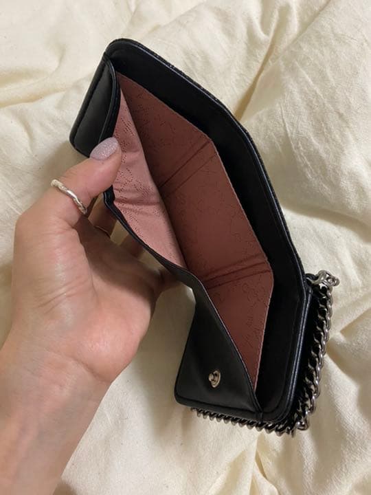 ステラマッカートニー　ファベラ三つ折りコンパクトウォレット　黒