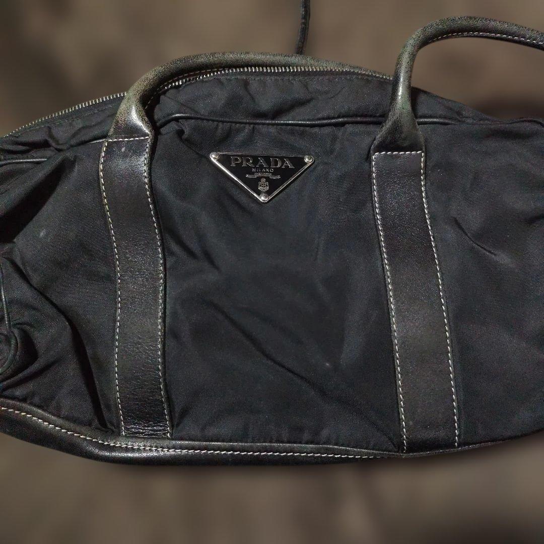 プラダ　ナイロン　レザー　ハンドバッグ　ショルダーバッグ