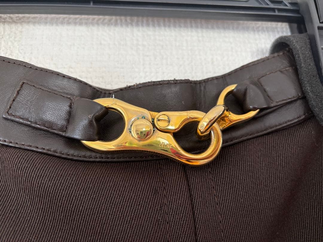 Vintage CELINE ブラウン フレアスカート 38サイズ