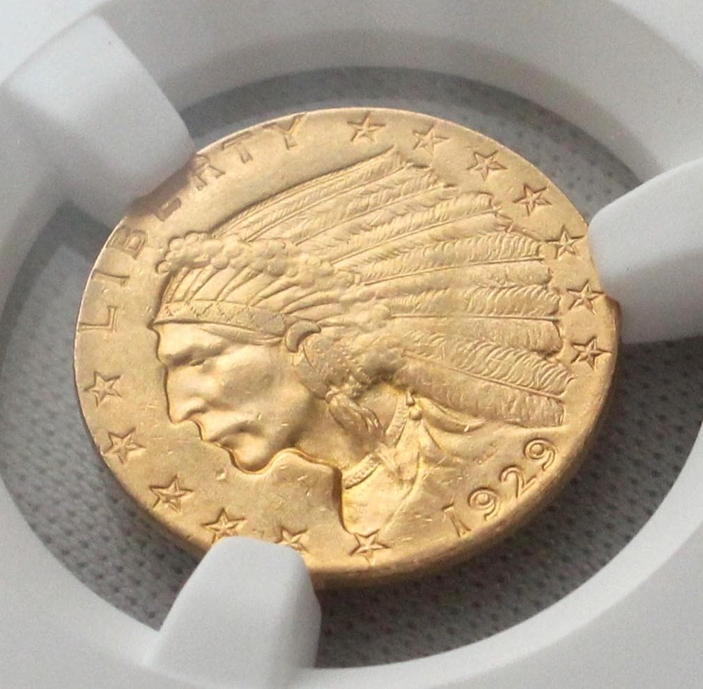ハイジさん専用1929年 米国 インディアンヘッド＄2.5金貨 NGC MS61 1929年 米国 インディアンヘッド ＄2.5クオーター金貨 NGC MS61 1929年