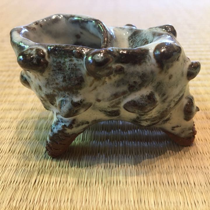 【美品】茶道具・蓋置・萩焼サザエ｜守繁徹造・共箱・共布・略歴付き 美品】茶道具・蓋置・萩焼サザエ｜守繁徹造・共箱・共布・