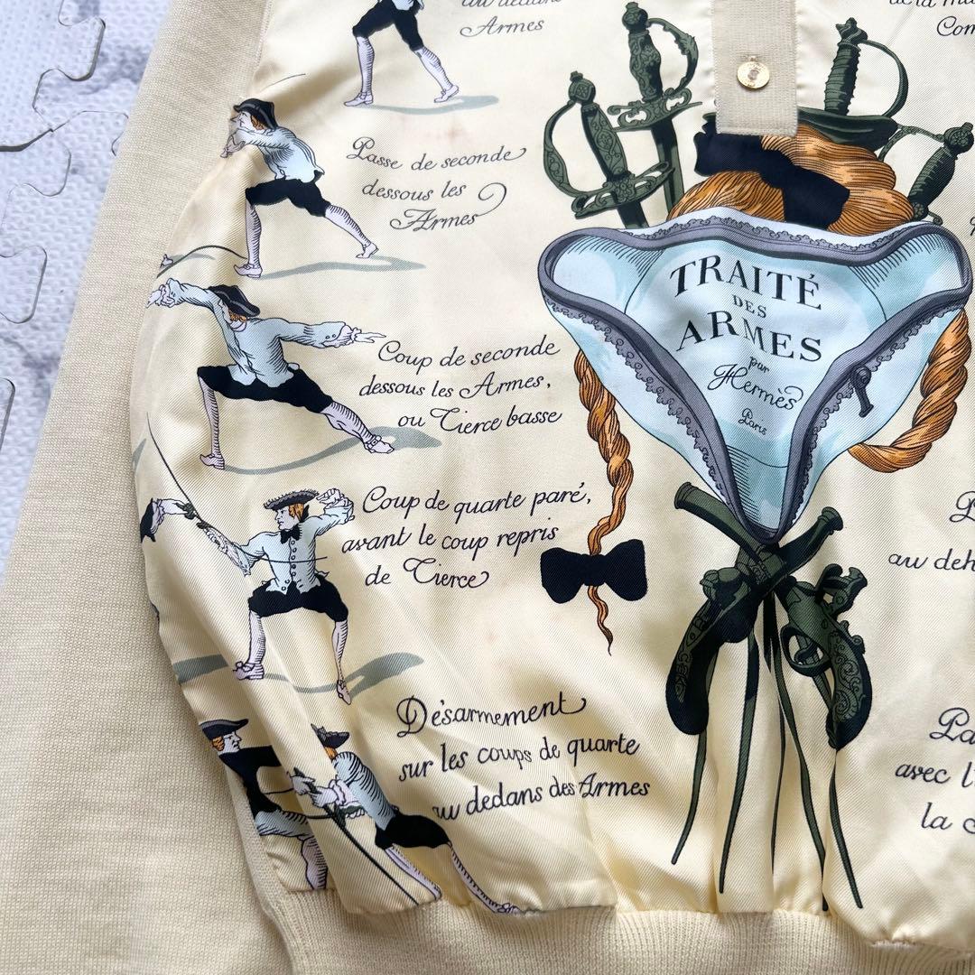 エルメス シルク 長袖シャツ ニット ポロ セリエボタン 40 ヴィンテージ