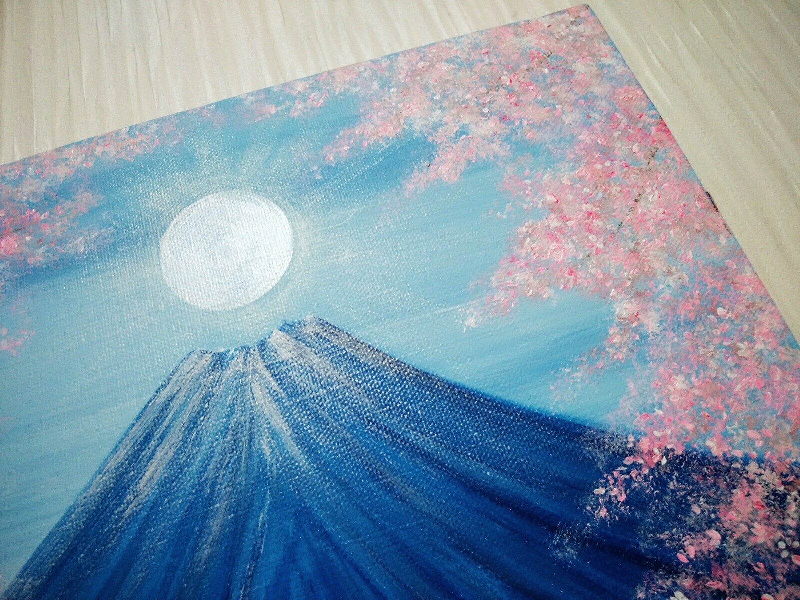 最強開運日絵画⭐︎満開桜富士 高波動絵画 A3サイズ額縁付き運気上昇