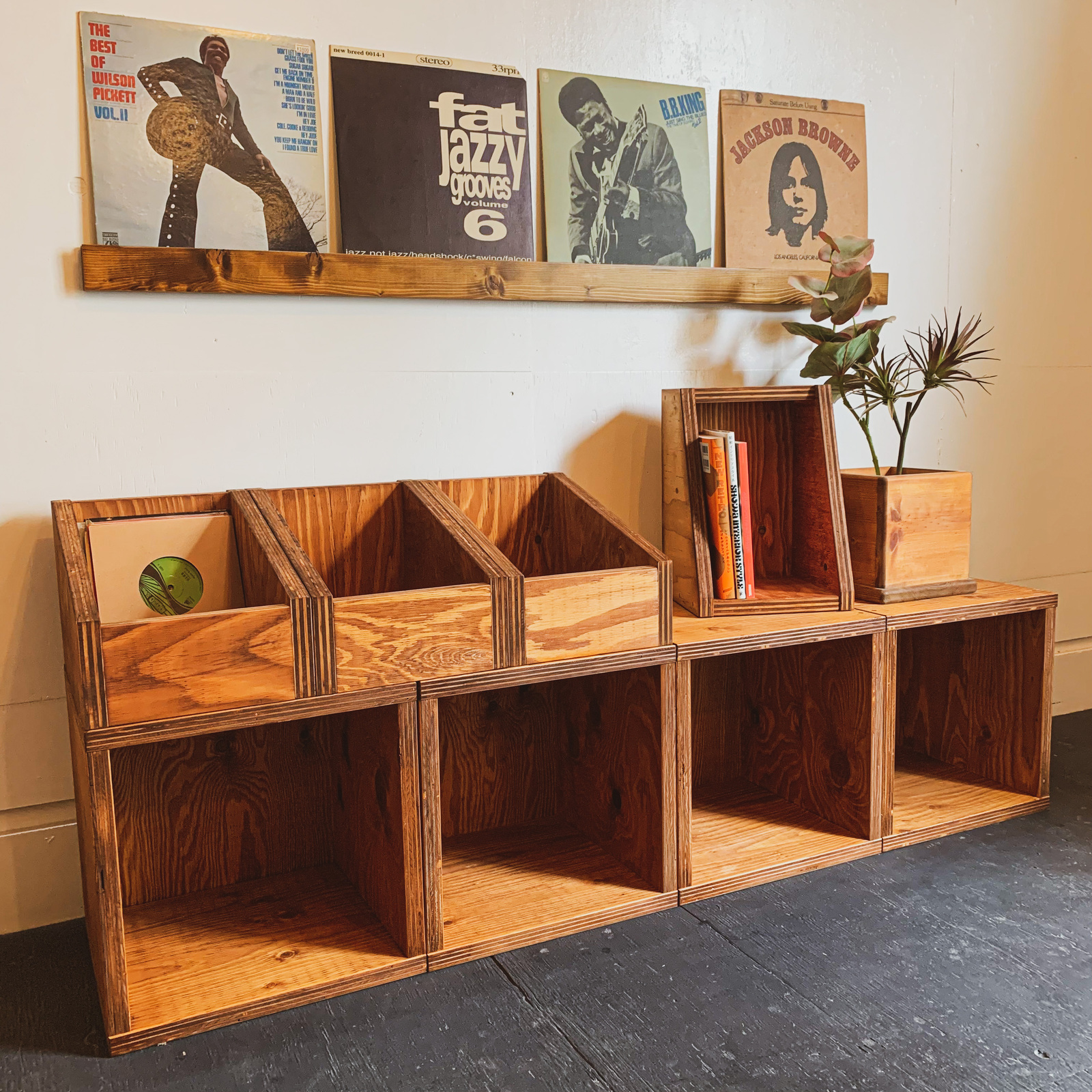 VINTAGEレコードボックス12インチ7インチ 選べる3タイプ 本棚 ユニット