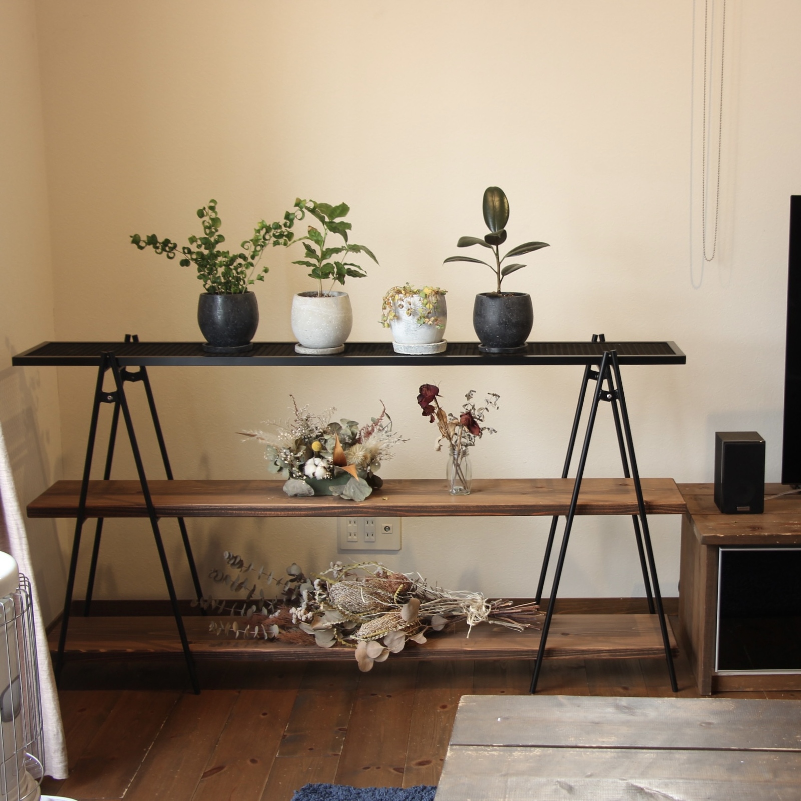 アイアンシェルフ（L）アイアン家具 アイアンラック 家具 植物棚 観葉