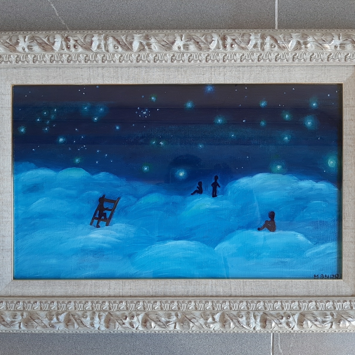 油彩画 / 油絵 / 直筆 / 絵画：星空 (額縁) - angstromart's GALLERY