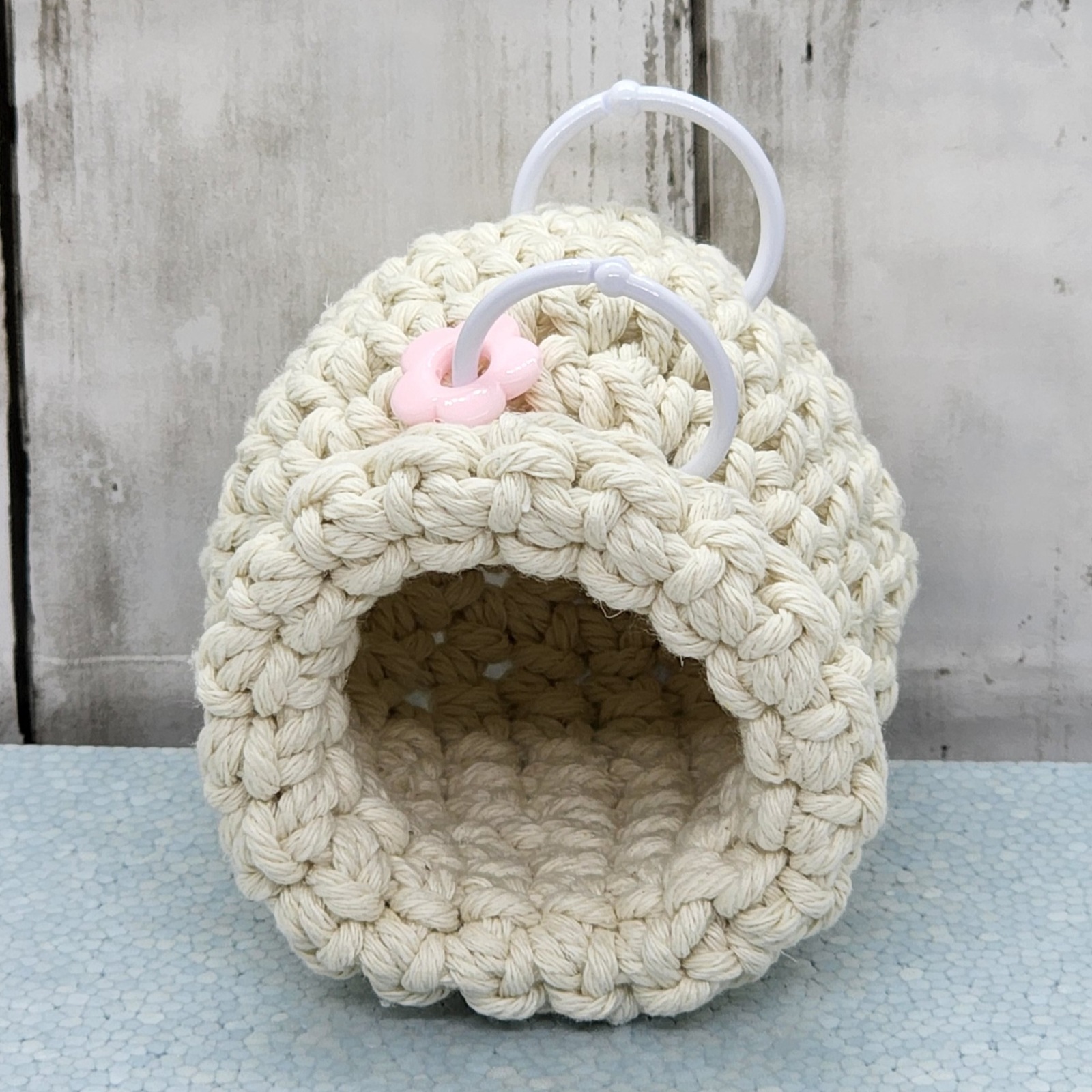 バードトイ 麻紐で編んだつぼ巣 楕円型バードトイ 麻紐で編んだつぼ巣