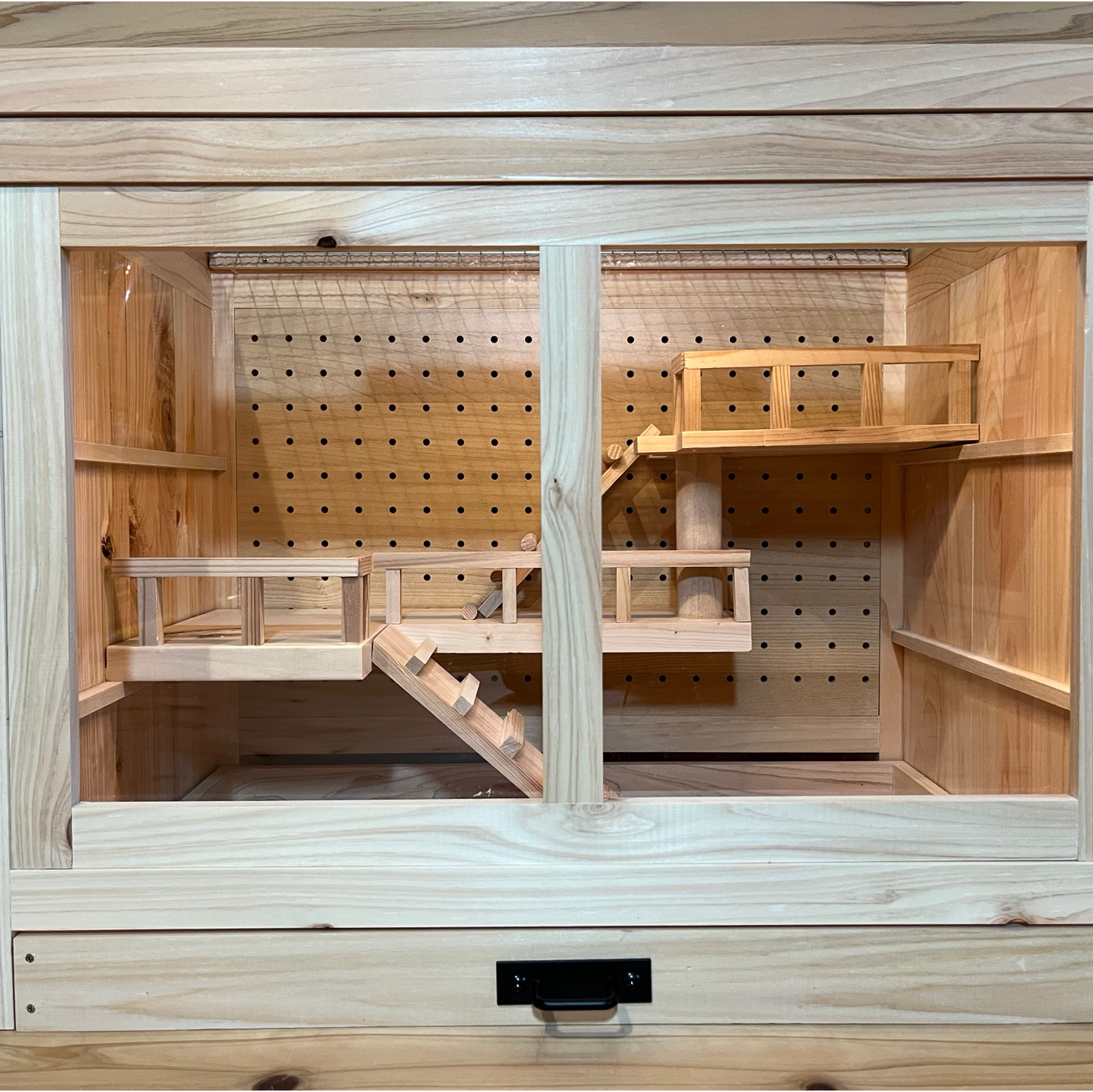 新品 木製ケージ 引き出し付き オーダー 小動物 ハムスター ハリネズミ